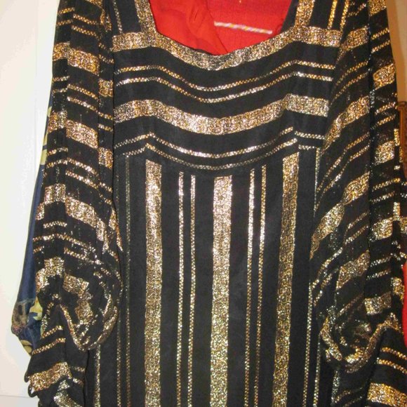 1960's formal gold thread evening dress - Picture 8 of 9